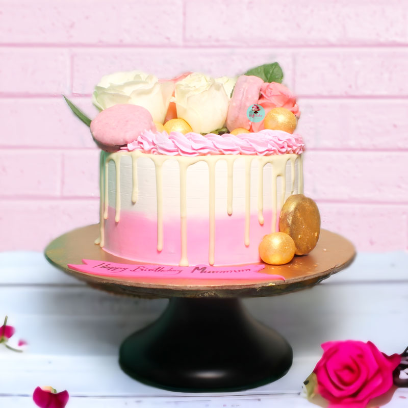 Blushing Pink Rose Cake